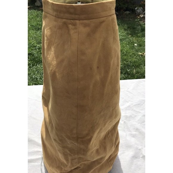 VTG 60s Rare Suede Leather Silk Women’s Pencil Skirt MOD Western Boho USA XS O - Picture 7 of 16